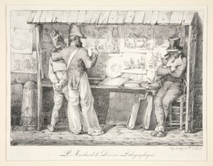 Obchodník s litografickými obrazy od Nicolas Toussaint Charlet