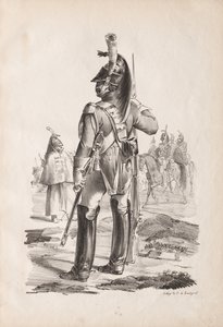 Vojenské kostýmy: Granátník královské gardy, 1814-18. od Nicolas Toussaint Charlet