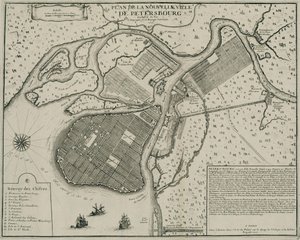 Mapa Petrohradu, 1717
