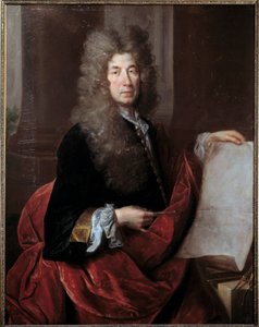 Portrét Julese Hardouina Mansarta (1646-1708) architekta a správce budov krále Ludvíka XIV. Obraz Nicolase de Largilliere (1656-1746) Metz 17. století, Musee des Beaux Arts od Nicolas de Largillière