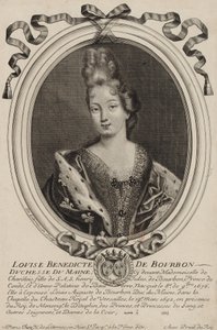 Rytina Louisy Bénédicte de Bourbon (vévodkyně z Maine), autor Nicholas de Larmessin z Paříže, kolem roku 1690