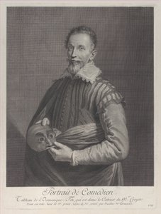 Portrét komika: portrét Francesca Andreiniho s maskou, 1729-40., 1729-40.