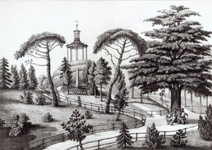 Labyrint z Jardin des Plantes, Paříž, vyrytý Francois Aubertin (177383-1821) od Nicolas the Younger Huet