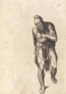 Kráčející muž od Nicolaus Beatrizet after Michelangelo