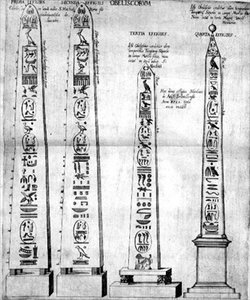 Egyptské obelisky s hieroglyfy od Nicolaus van Aelst