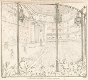 Vnitřní pohled na Drury Lane Theatre, Londýn od Nicolaus von Heideloff
