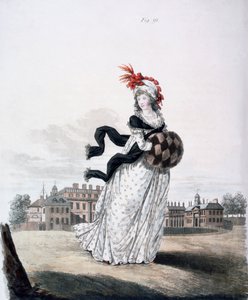 Ranní šaty, obr. 91 z ‚Galerie módy‘, 1797