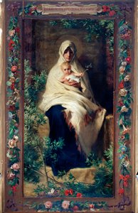 Obraz Panny Marie Olivovníkové od Niccola Barabina (1832-1891) Genes z 19. století, kostel Santa Maria della Cella