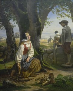 Kirsten Svendsdatter najde zlatý roh v Gallehus dne 20. července 1639