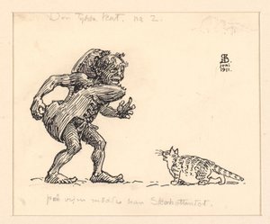 Ilustrace pro tlustou kočku od Niels Skovgaard