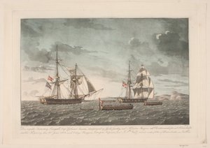 Anglická řezačka briga Racek po bitvě s brigou Lougen, 19. června 1808