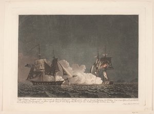 Bitva mezi brigou Lougen a anglickou brigou, 14. března 1808 od Niels Truslew