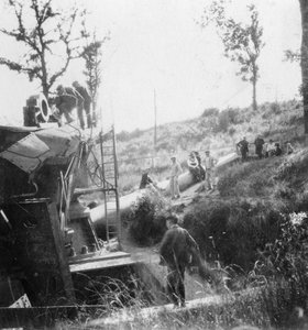 Velká Bertha, německá zbraň, která ostřelovala Paříž, první světová válka, c1918