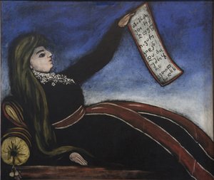 Femme georgienne sur un canape - Gruzínka na gauči par Pirosmani (Pirosmanashvili), Niko (1862-1918). Olej na plátně, rozměr: 99x106