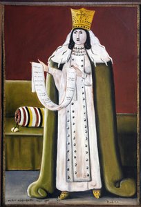 Raine Tamar (Thamar) de Giorgie (1140-1314) - královna Tamar Par Pirosmani (Pirosmanashvili), Nico (19-1917). Olej na plátně, CZ: 2,2x2