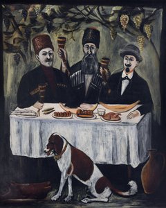 Hostina v pergole s vinnou révou