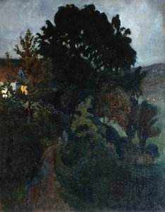 Podzimní soumrak v zahradě od Nikolai Astrup