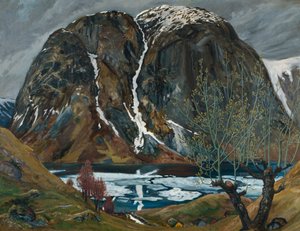 Jarní tání pod kopcem od Nikolai Astrup