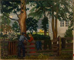 Letní noc u zahradní brány (olej na plátně) od Nikolai Astrup