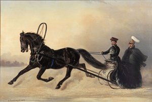 Císař Nicholas I. na zimním výletě, 1853