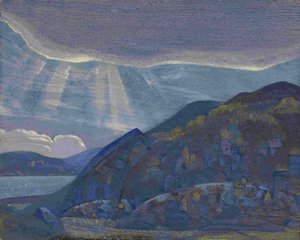 Skály a útesy ze seriálu Ladoga, 1917-1918 od Nikolai Konstantinowitsch Roerich