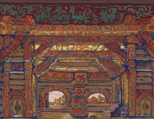 Palác cara Berendeyho. Scénografie k divadelní hře Sněhurka od A. Ostrovského, 1912 od Nikolai Konstantinowitsch Roerich