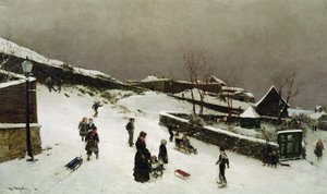 Zimní scéna v Nordnes, Bergen