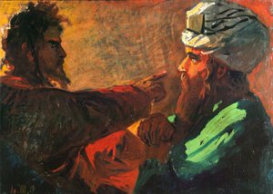 Studie Krista a Nikodéma, 1889 od Nikolai Nikolayevich Ge