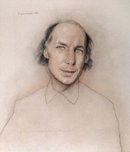 Portrét ruského spisovatele Andrei Biely (nebo Belyj nebo Beli od Nikolai Nikolayevich Vysheslavtsev