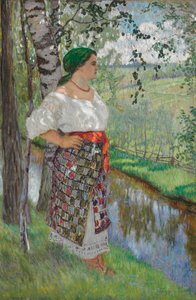 Selka u potoka od Nikolai Petrovich Bogdanov Belsky