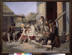 Krajská nemocnice. Obraz Nikolaje Petroviče Zagorského (1849-1893), olej na plátně od Nikolai Petrovich Zagorsky