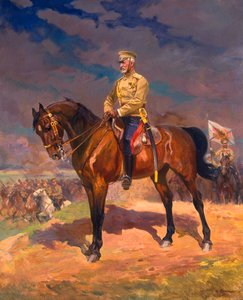 Portrét velkovévody Nikolaje Nikolajeviče 1856–1929 na koni, 1910.
