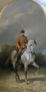 Portrét císaře Alexandra III. 1845-1894 v uniformě husarského pluku Leibovy gardy, 1881