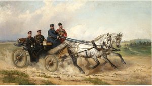 Car Alexander III a Kaiser Wilhelm II v landau, 1888