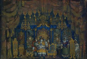 Pokoj Jourdains. Scénografie k divadelní hře A Burgeois šlechtic od J.-B. Moliere, 1911 od Nikolaj Nikolaevic Sapunov