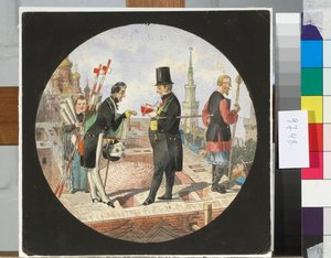 Baron Lev von Bode a architekt Nikolay Chichagov na staveništi Velkého kremelského paláce v Moskvě - dílo Nicolase Benoise (1813-1898) od Nikolay Benois