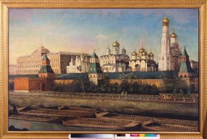 Pohled na moskevský Kreml. Obraz Nikolaje Ivanoviče Podklyuchnikova (1813-1877), olej na plátně. Ruské umění 19. století. State United Museum Center v Kremlu, Moskva. od Nikolay Ivanovich Podklyuchnikov
