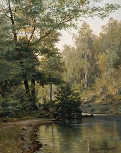 Lesní jezero (olejomalba) od Nils Hansteen
