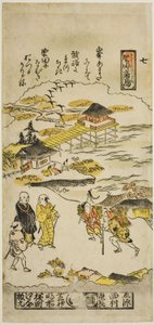 Sestupné husy na Katadě (Katada no rakugan), č. 7 ze série "Osm pohledů na Omi" od Nishimura Shigenaga