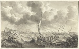 Protržení hráze poblíž Kampen, 1775 od Noach van der Meer (II)