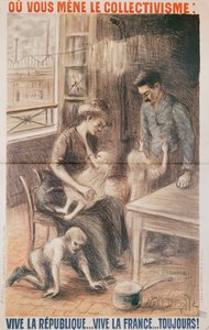 Tovární dělnický dům, volební plakát, 1909 barevný lito