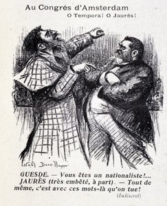 Hádka mezi Jeanem Jauresem a Julesem Guesdem (Amsterdamský socialistický kongres) Noel Dorville, “”Le Panache”” 5/10/1904.