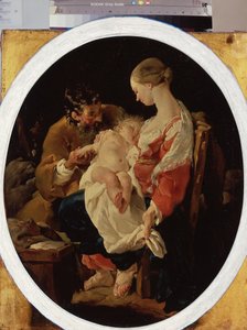 "Svatá rodina"" (Svatá rodina) Obraz od Noela Halle (1711-1781) Ermitáž z 18. století, Petrohrad