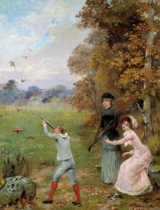 Obraz Malý lovec od Noela Sauniera (1847-1890) Soukromá sbírka z 19. století od Noel Saunier
