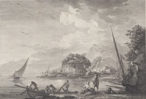 Pohled na zbytky chrámu Venuše na ostrově Nisida v blízkosti Pouzzol na G..., 1761.