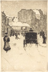 Boulevard Clichy ve sněhu od Norbert Goeneutte