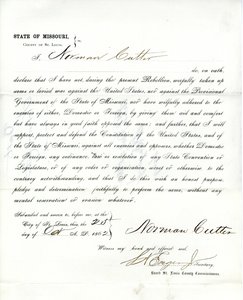 Věrnostní přísaha Normana Cuttera z Missouri v hrabství St. Louis od Norman Cutter