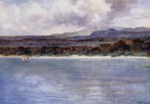 Mount Marion, aktivní sopka, ostrov Ambryn, Nové Hebridy (barva litho) od Norman Hardy