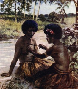 Tetování, Britská Nová Guinea (barevné lito)