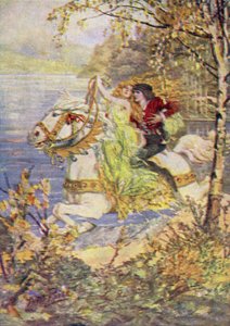 True Thomas and the Fair Queen (color litho)